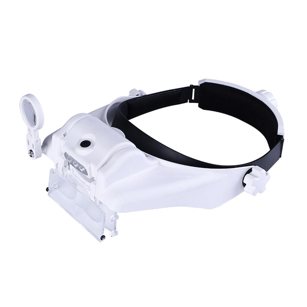 LED Head Magnifier,Hands Free Headband Magnifying Glasses with 3 Led,Professional Jeweler Loupe