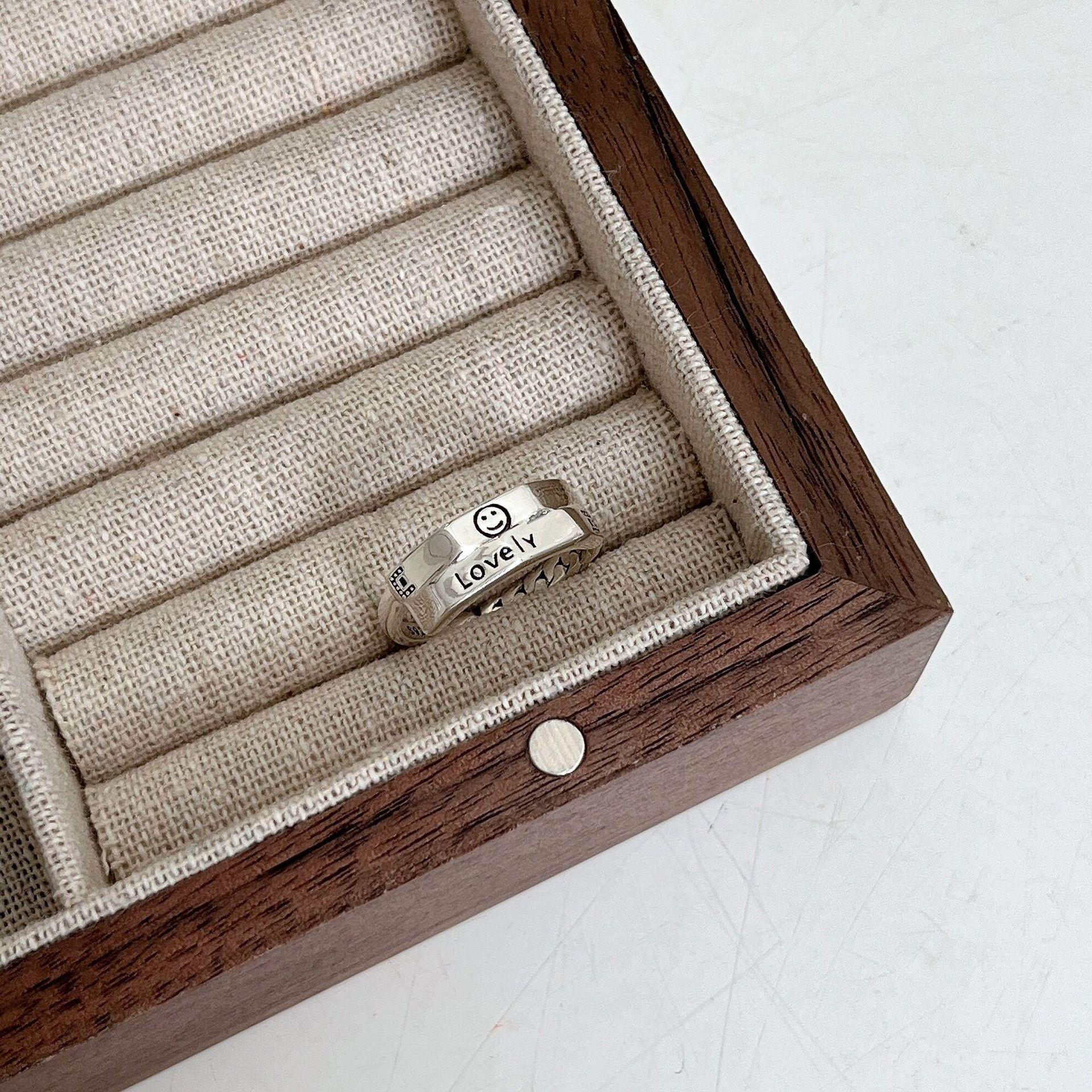 

Кольцо Yinruitai S925 из стерлингового серебра, открытое, с крестом, ромбом, улыбкой - Модное и простое, в стиле Ins, подарок лучшему другу Adjustable