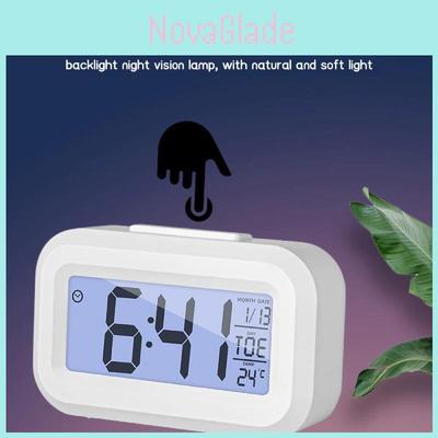 Pink Cartoon Student Timer Alarm Clock With Lcd Display Calendar Night Light For Kids