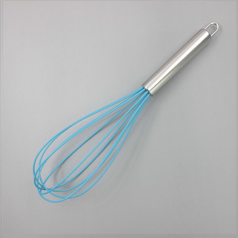 Stainless Steel Silicone Whisk - Handheld Cake Cream Beater Mixer Tool
