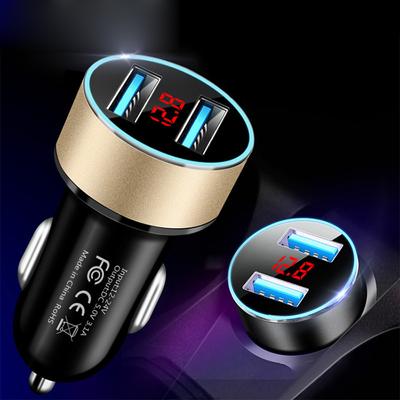 3.1a Çift Usb Araç Şarj Iphone 12 6 s 7 8 11 Tablet Xiaomi Samsung S10 Led Ekran Ile Evrensel Cep Telefonu Araç şarj cihazı