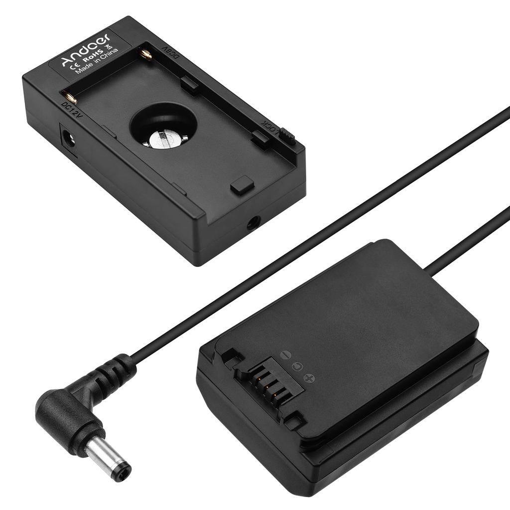 NP-F970 F750 Battery Plate Holder Adapter + FZ100 Dummy Battery Coupler Compatible with Sony