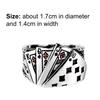 Retro Unisex Ring Playing Card Adjustable Poker Engraved Open Ring Jewelry for Party