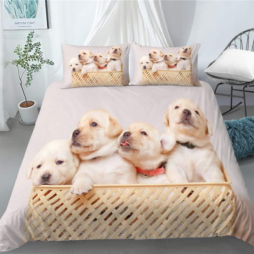 Labrador Dog Duvet Set 3D Digital Printing Bedding Set Three-Piece Bedroom Decoration