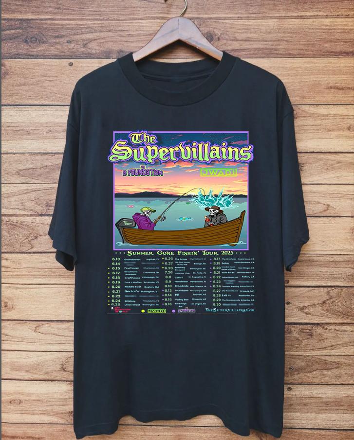 

The Supervillains Band Summer Fishing Tour T Shirt Full Size S-5XL Unisex T-Shirt XL