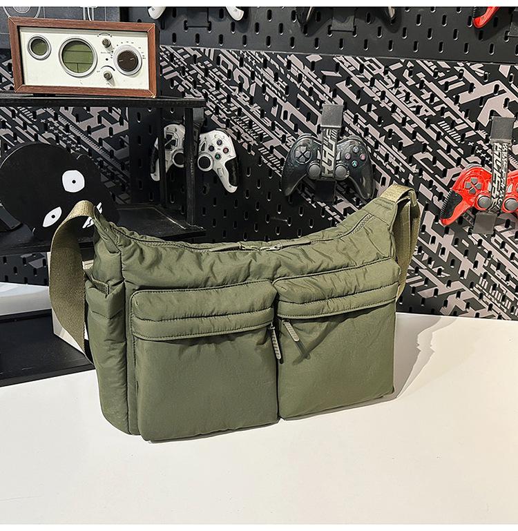 Unisex Large Capacity Multi-Pocket Crossbody Tote - Water-Repellent Workwear Style Shoulder Bag
