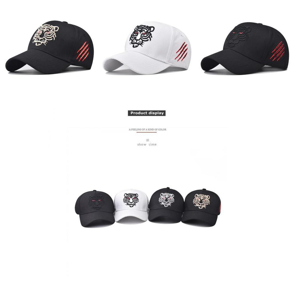 New Cross-border Tiger Head Baseball Cap With Cotton Embroidery Summer Adjustable Breathable Ins Style Hat