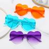 5pcs Jelly Peach Heart Sunglasses Female Street Photo Trendsetter Love Glasses Photo Cute Funny Sunglasses