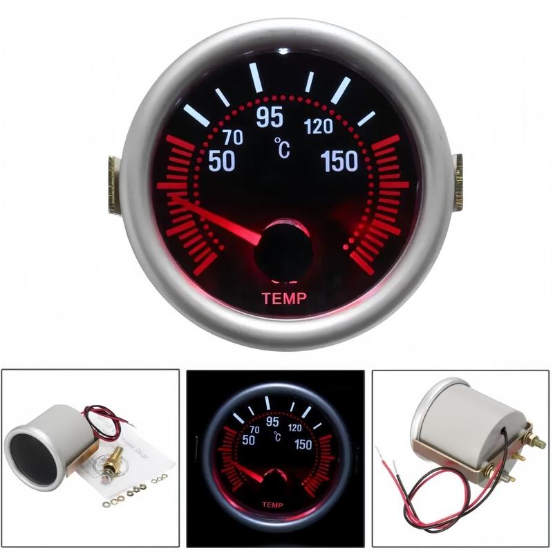 PinXin 1PC 52mm Smoke lens with sensor Boost gauge bar/Water temp/Oil temp/Oil pressure/Voltmeter/Tachometer RPM