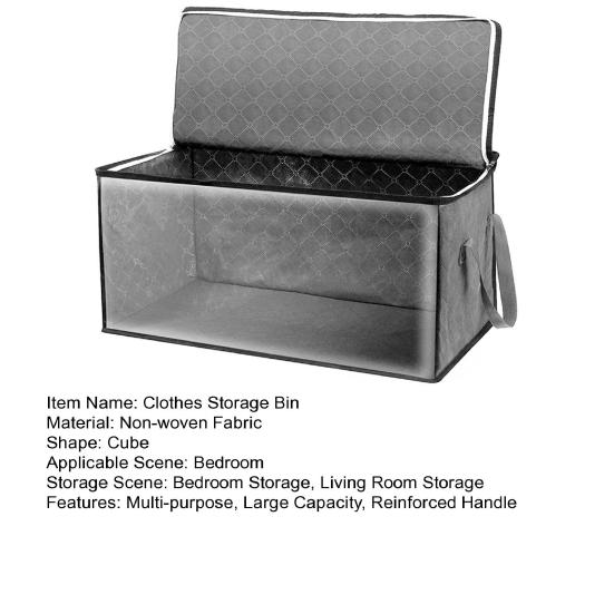 Large Storage Bags Clothes Storage Bins with Lids Foldable Closet Organizers Blanket Storage Containers with Handles for Clothing Bed Sheets Pillows