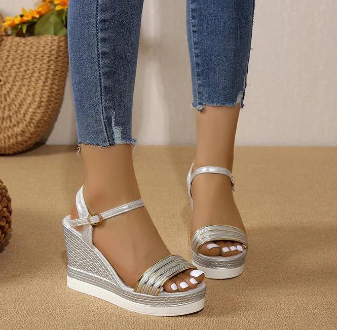 Mode 2025 Damen Sommer Schuhe Keilsandalen Sandalen Plateau Schuhe High Heels Designer Sandalen Bequem Übergröße