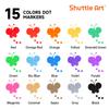 Shuttle Art Dot Marker Color Pen Set of 15 Colors 12ml for Kids Washable Coloring Doodle Easy To Grip Toy Gift Water-based