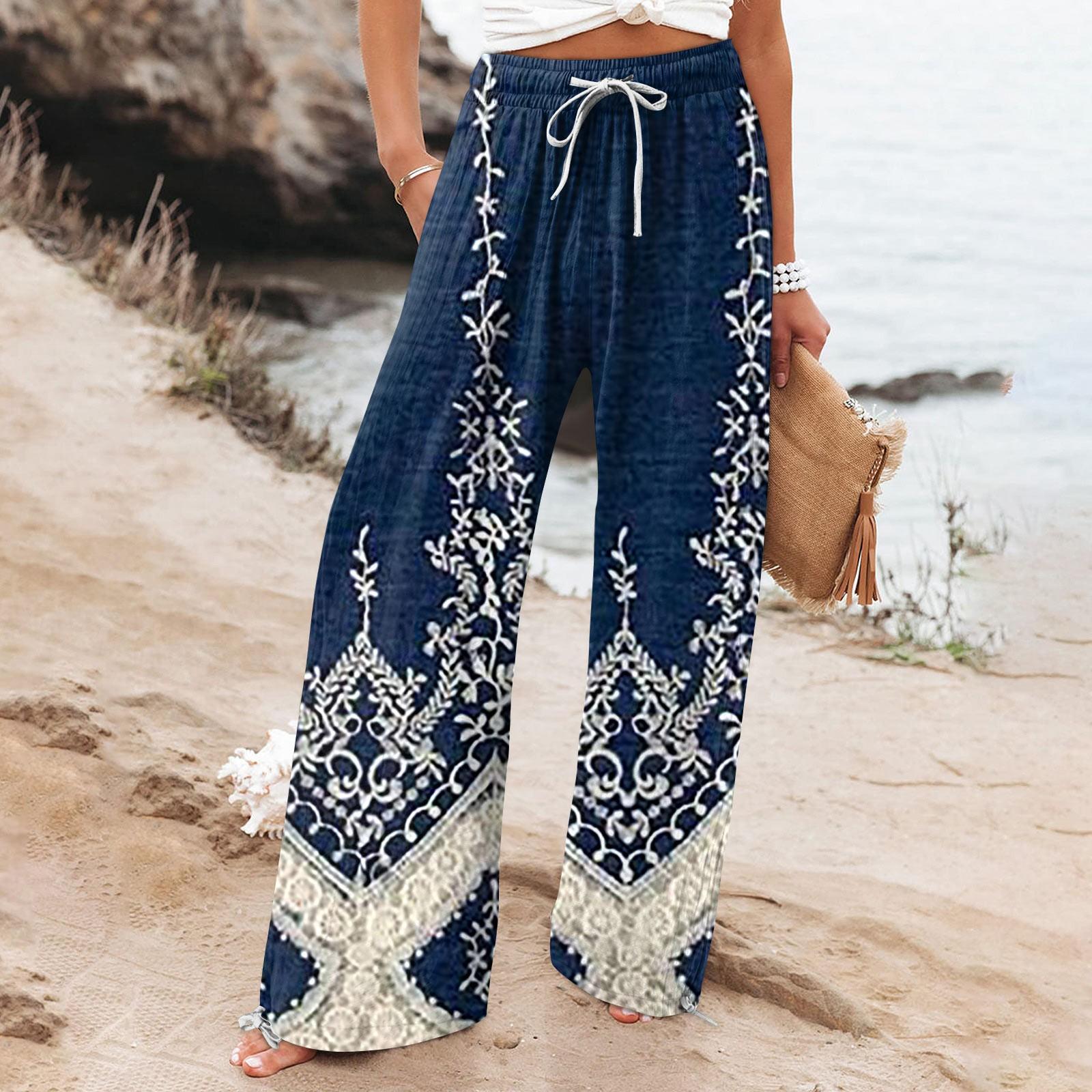 

Женские брюки, повседневные свободные брюки из хлопка и льна с высокой талией, широкие длинные брюки с карманами XL