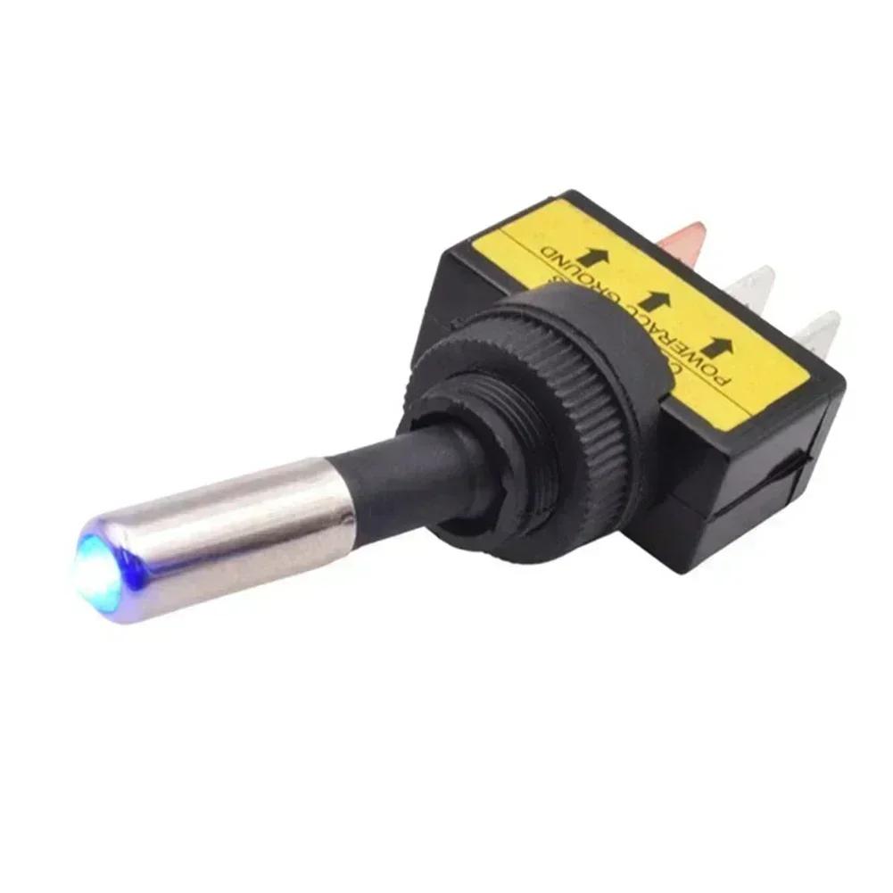 LED Illuminated 12mm Toggle Switch SPST 2 Position 12V 20A for Automotive Self Locking Switch for Appliance Use