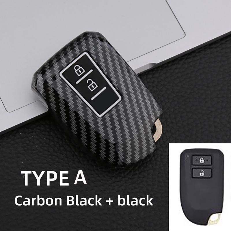 

New Abs Carbon Car Key Cover For Toyota Vios Yaris 2013 2014 Yaris L Hiace Key Case Protective Case