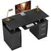 Computer Desk, 120 x 55 cm, Keyboard Tray, 3 Drawers, Black
