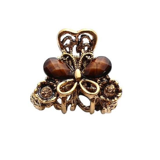 

Металлическая заколочка крабик в виде бабочки.Четыре расцветки на выбор кофейный