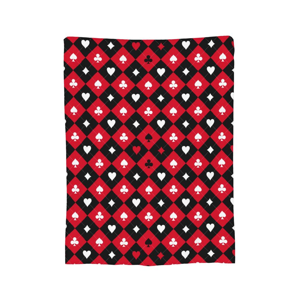 Poker Playing Card  Blankets Coral Fleece Plush Autumn/Winter  Portable Warm Throw Blankets for Sofa Car Quilt