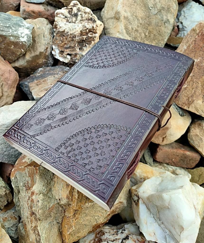 Embossed Tree of Life Leather Journal: Handmade Sketch Paper Diary