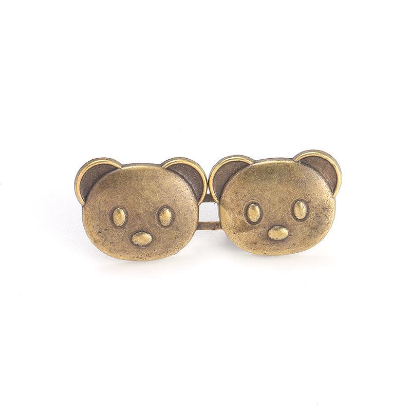 Cute Bear Head Snap Button for Jeans - Detachable, Nail-Free, Stitch-Free Waist Reducer