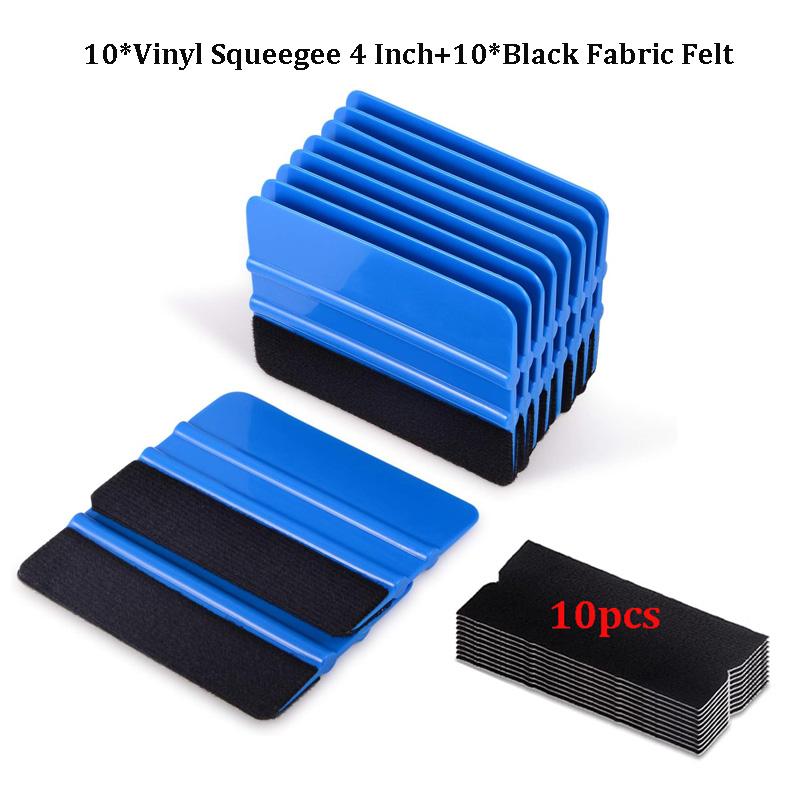 10/20 Pack Vinyl Wrap Squeegee 4 Inch/6 Inch Felt Edge Squeegee Window Film Tint Tool Decal Applicator Scraper with Fabric Felt