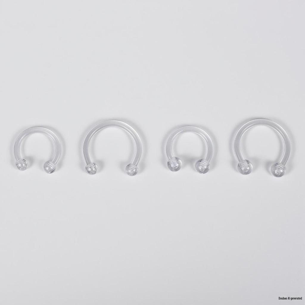 Transparent Soft Rod C-Ring: Nose, Lip, Nipple, and Cartilage Piercing Jewelry.