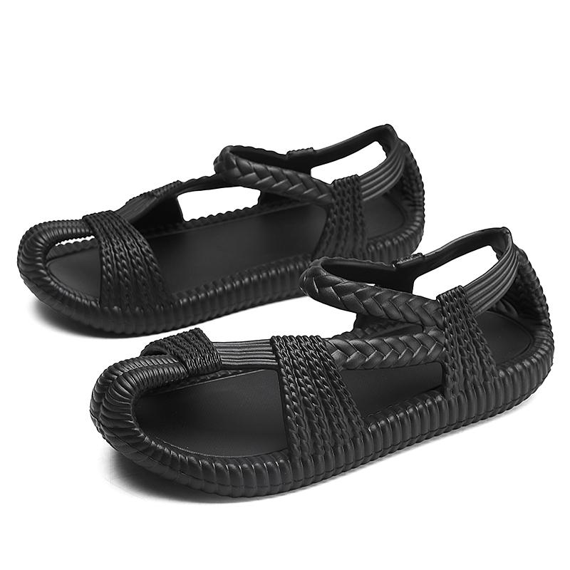 

Сандалии мужские летние парные тапочки ретро легкие EVA уличные сандалии большого размера 45 удобные сандалии без застежек для мужчин 43 чёрный