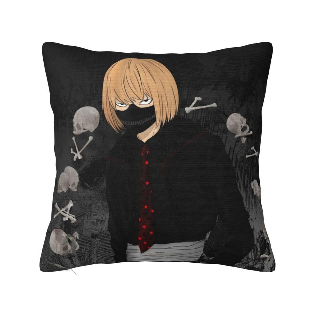 L Lawliet Death Note Kuddfodral Anime Japan Manga Kuddfodral Anpassningsbar Dragkedja Dekor Kuddfodral för Hemmet 45x45cm