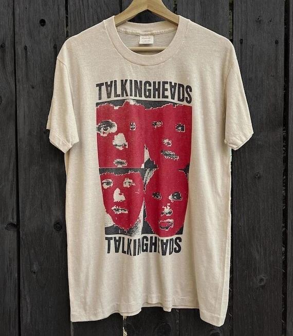 

2026 Summer Womens Vintage Talking Heads Band Tshirt Pure Cotton and Breathable Short Sleeve Streetwear Oversized Loose Casual S