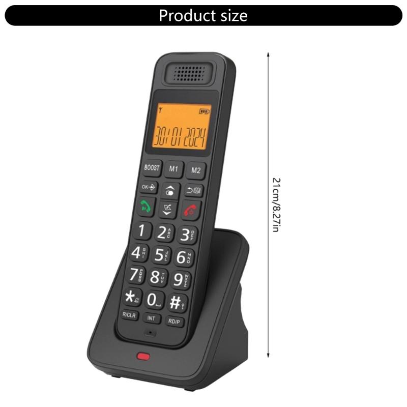 1Set Home Telephone 2 Handset Cordless Phone with Large LCD Display and Quick Dialing Function Efficient Communication