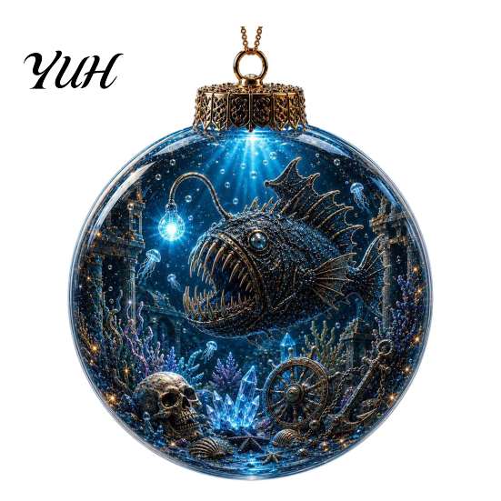 Einzigartige Meeresleben Weihnachtsgeschenke Ozean Kugel Ornament, Klares Acryl Leuchtend Kreative Baum Akzente Hängende Dekoration für Weihnachtsbaum, Feiertag
