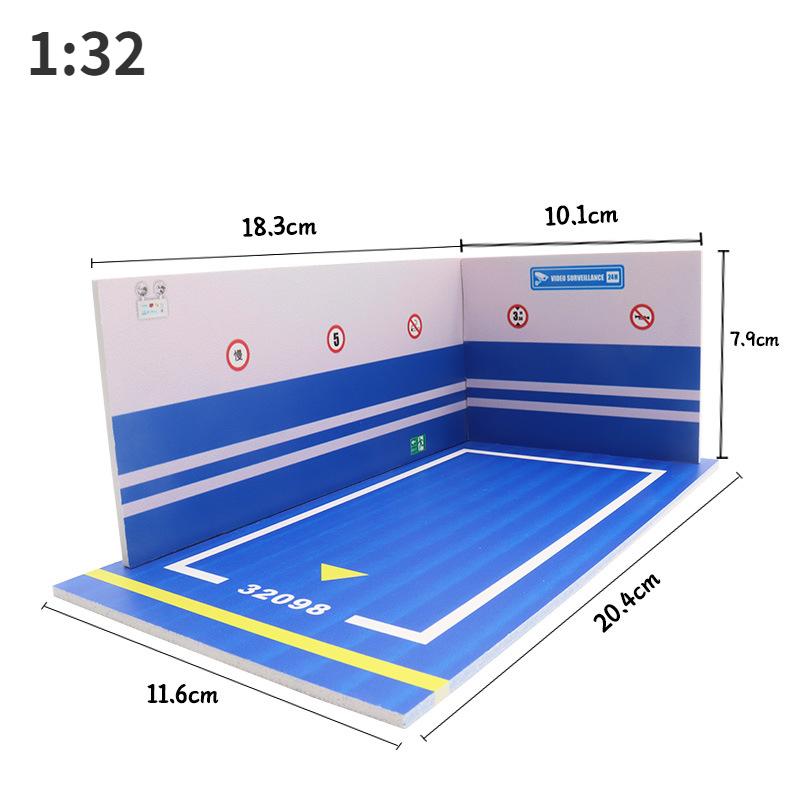 1:32 1:24 Garages Diorama Pour Modèles de Voitures Moulées Sous Pression Vitrine Jouet Pvc Modèle de Parking Scène Miniature de Stationnement de Simulation