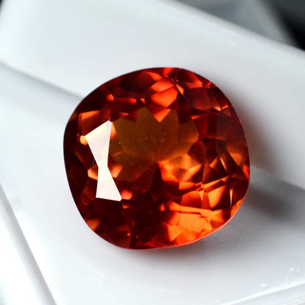 CERTIFIED Orange Sapphire Square Cushion Cut 9.50 Ct Natural Loose Gemstone