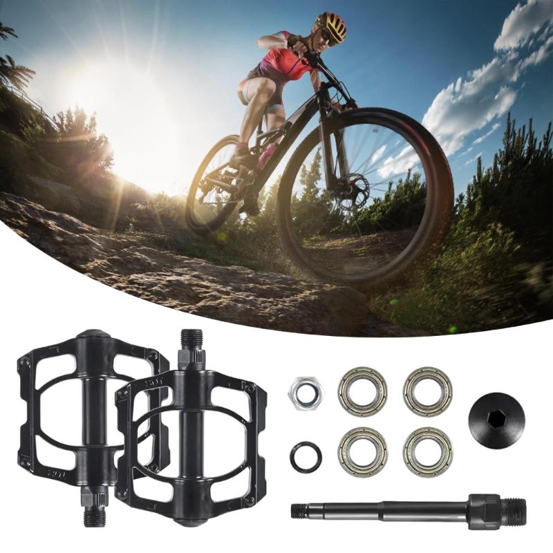 Aluminum Alloy Mountain Bicycles Pedals 4 Seal Bearings Nonslip Bicycles Pedals Wide Flat Cycling Pedals Enduring