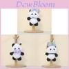 Panda Plush Keychain With Cartoon Milk Bottle And Colored Bow For Kids And Collectors
