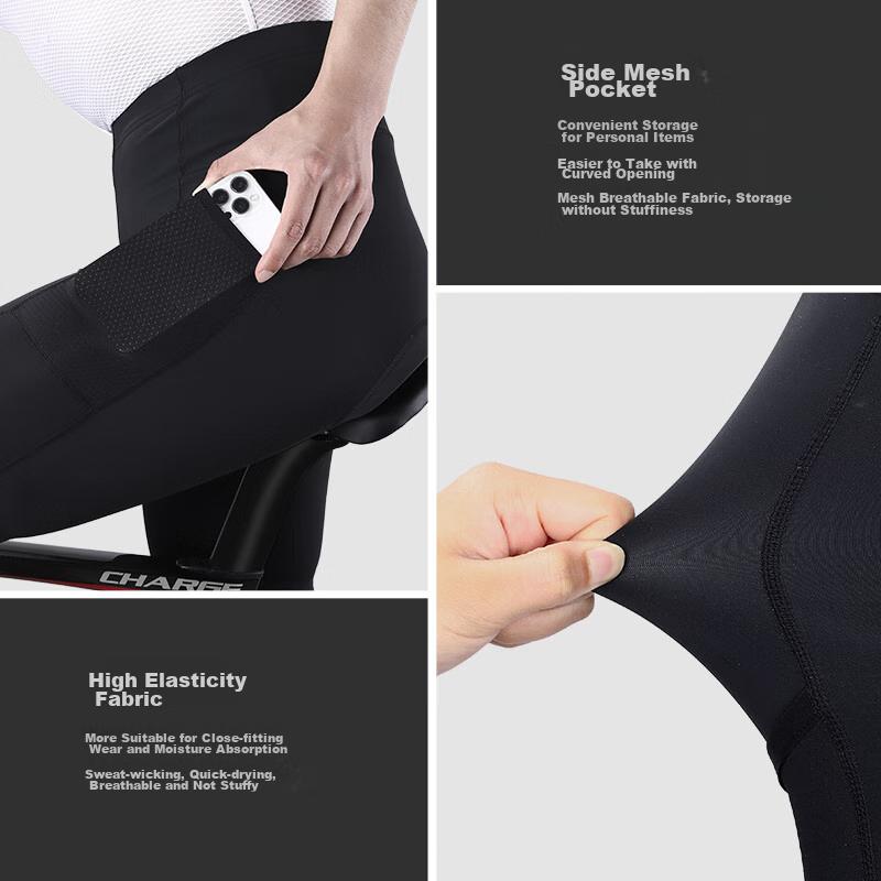 Spring And Summer Cycling Shorts for Men, Quick-Dry with Padded Inserts, Mountain And Road Bike Shorts, Cycling Wear, Black, 2XL