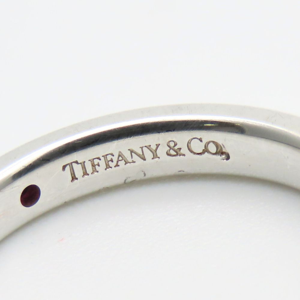 Used TIFFANY&Co. Ring Stacking Band Elsa Peretti EU#49 Silver925/Ruby 2.6g Silver