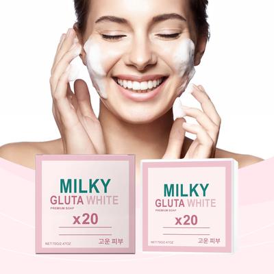 Mjölk Återfuktande Tvål Ljusa Upp Huden Öka Hudens Elasticitet Exfoliera Lindra Kycklinghud Återställ Lyster Ljus Vit Tvål