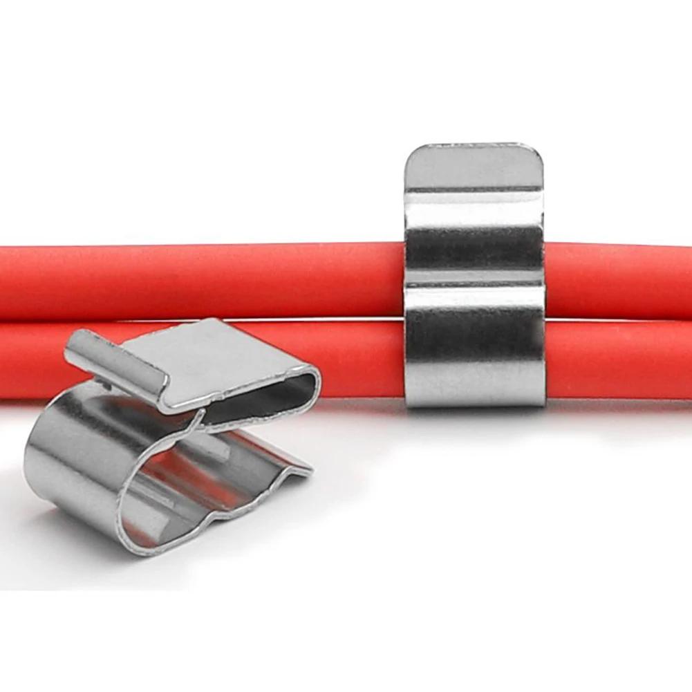 50/20 Pcs Solar Panel Wire Clip For 2x6mm Stainless Steel Cable Clamps For PV Wiring Boat Cable Electrical Supplies Accessories