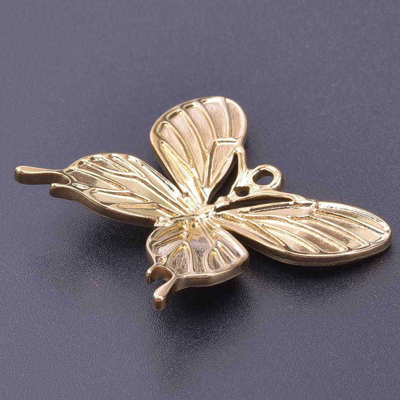 6pcs Gold Plated Butterfly Charms For Jewelry Making Bulk Stainless Steel Pendants Animal Dragonfly Cattle Peacock DIY Connector