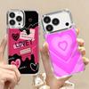 Silky Love Hearts Pattern Case For iPhone 17 Pro Max Plating Lens Frame Clear Soft Cover For iPhone 16 15 14 13 Pro Max 11 16E 17E
