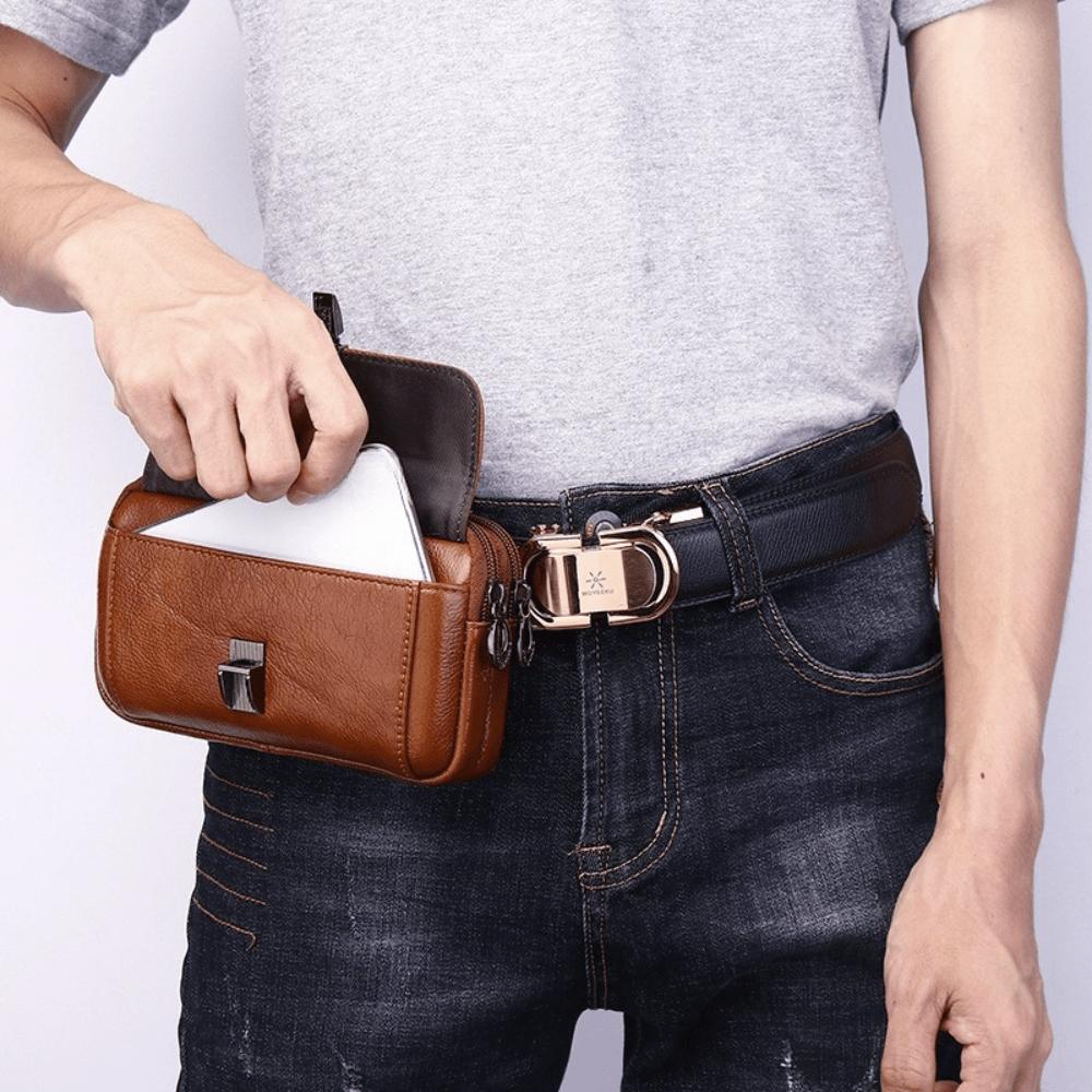 Men's Mobile Phone Fanny Pack, Mobile Phone Bag, Certificate, Small Fanny Pack.