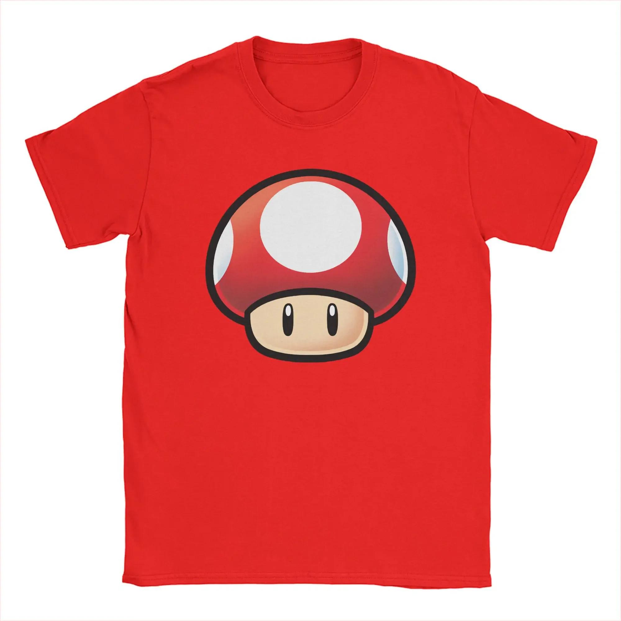 

Miniso Red Mushroom Marios T Shirts Mens Womens Cotton Vintage TShirts Round Neck Tees Short Sleeve Clothing Printing M