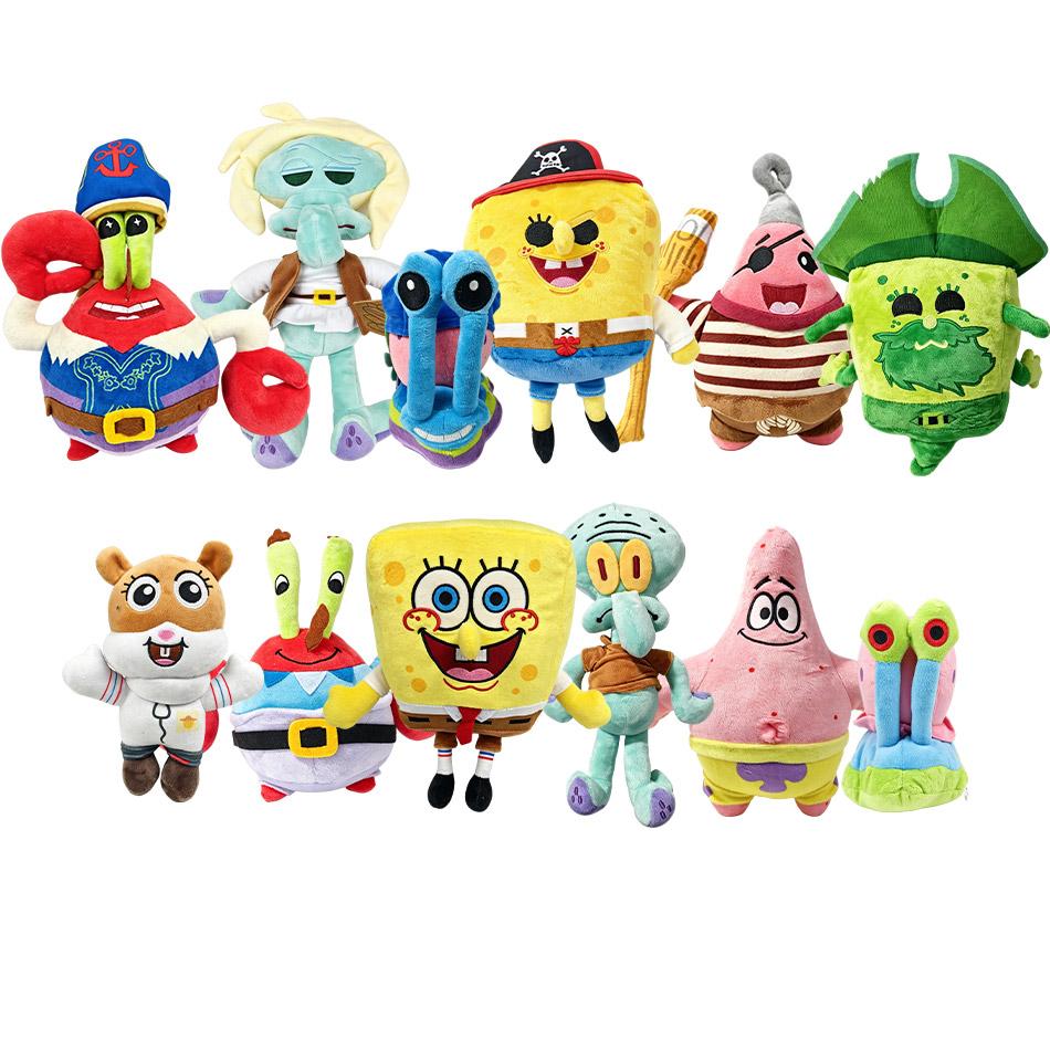 Cartoon Sea Sponge Starfish Crab Boss Snail Plush Toys Dolls Boys Birthday Gift