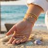 Stylish Ocean Themed Blue Wavy Bracelet Stainless Steel And Rhinestones For Women And Girls Adjustable Length