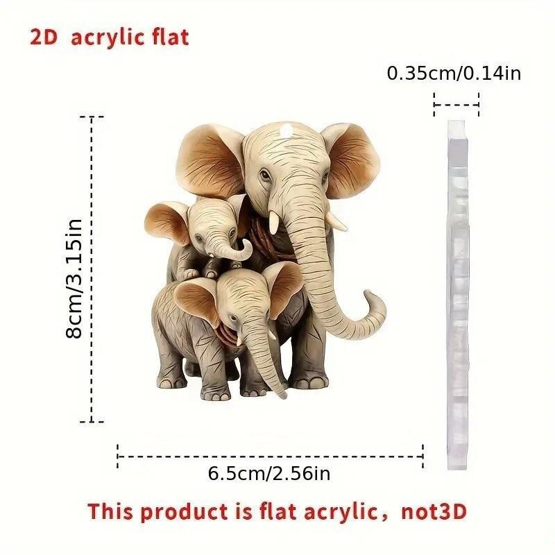 

Elephant Chic Acrylic Family Car Decoration Playful Hanging Ornament Gift Keychain