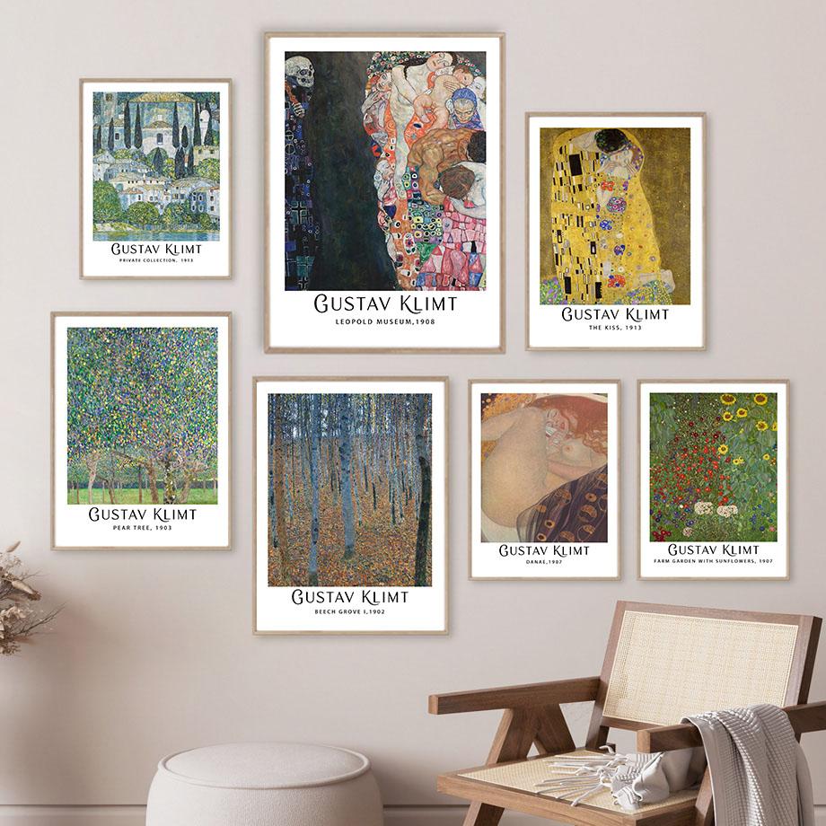 Vintage Famous Gustav Klimt Poster Hd Wall Art Print Canvas Painting Classic Artist Decoration Picture for Interior Living Room