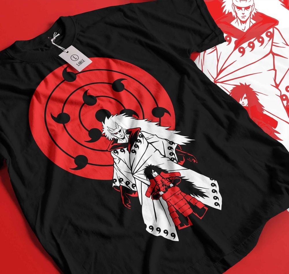 Madara Uchiha T-Shirt Naruto Itachi Manga Strip Anime Gift Shirt Soft Tee 416