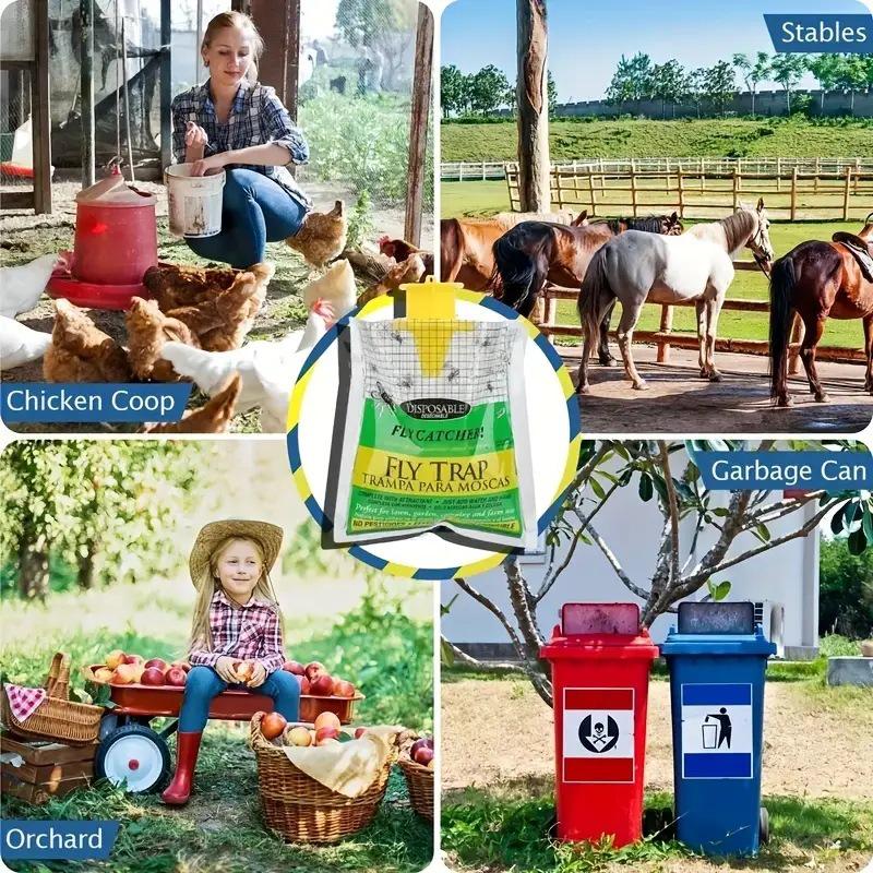 Foldable Outdoor Fly Trap Cage - Hanging Fly Killer Bag