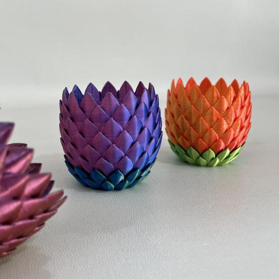3D Printed Dragon Scale Flowerpot with Drip Tray Indoor Outdoor Succulents Herb Plants Planter Pot Container with Drainage Hole Home Garden Decoration